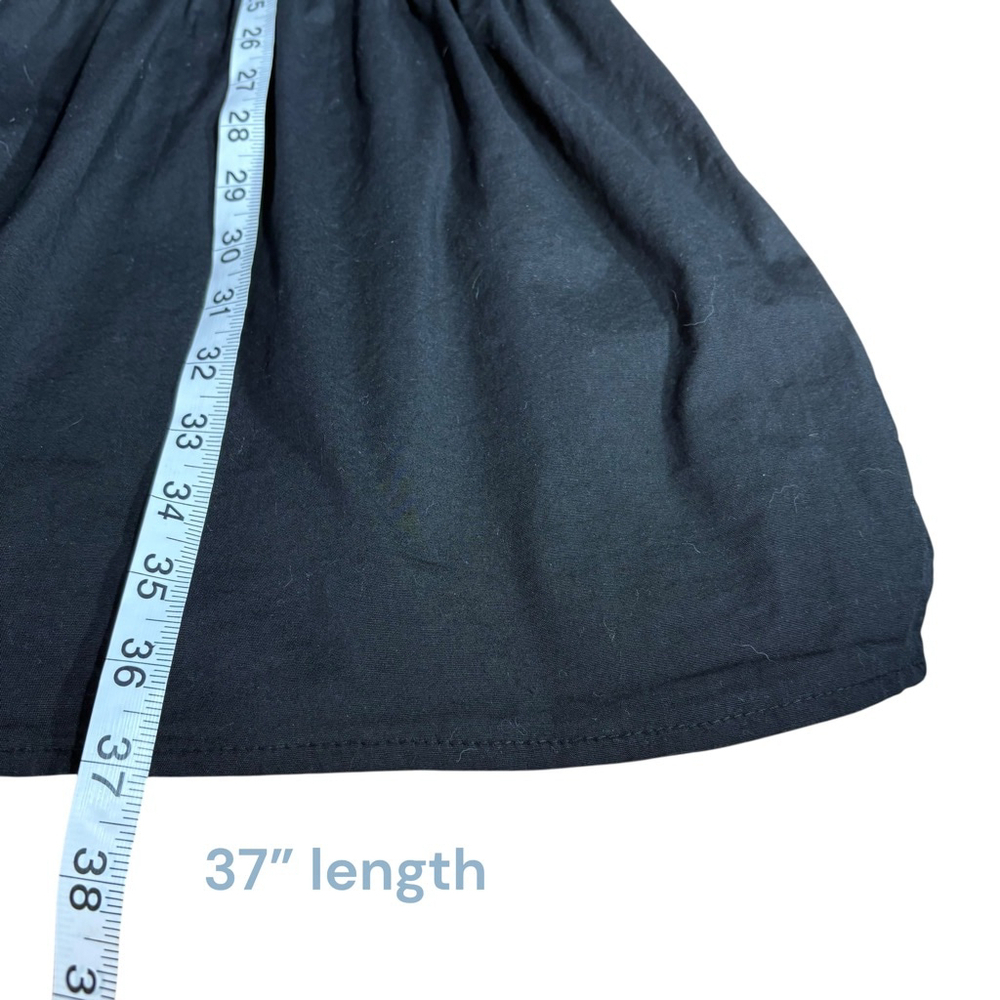 Valentina Naldi Made in Italy Black Cotton Tiered Dress Ruffle Eyelet Sleeves, M - Picture 9 of 13